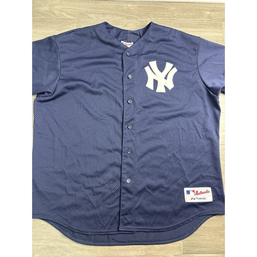 Vintage Jeter Jersey XXL New York Yankees Majestic  Blue MLB Made In USA Sewn